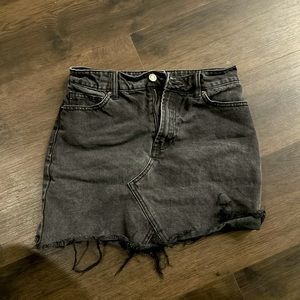 F21 black denim mini skirt